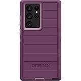 OtterBox Defender Series Case for Samsung Galaxy S22 Ultra (Only) - Holster Clip Included - Microbial Defense Protection - Happy Purple