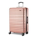 Amazon Basics 30" Hardside Checked Luggage, Hardshell Suitcase With Wheels, Expandable For Up to 15% More Space, With Scratch-Resistant Surface, Four Multi-directional Wheels, Rose Gold