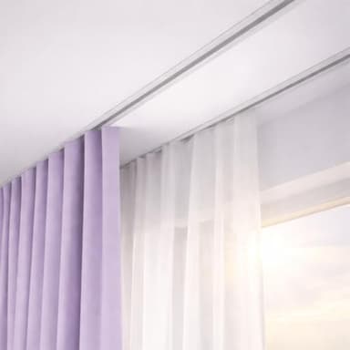White Recessed Ceiling Curtain Track 5'/ 7'/ 10'/ 12'/ 14', Ultra-Thin Silent Aluminum Curtain Rail for Bedroom Room/Bay Window/Hotel - Drop Ceiling Hidden Curtain Tracks (without Curtains & Hooks)