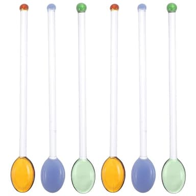 6pcs Stirring Rod Cocktail Stirrer Coffee Stir Sticks Fruit Mixing Stick Chocolate Stirrers Beverage Stirs Drink Mixer Stirring Sticks Home Bar Accessory Barspoon Glass re-usable