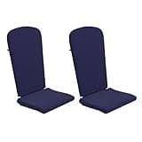 Flash Furniture Charlestown Set of 2 Adirondack Chair Cushions - Blue Fabric Cushions - 2" Thick Padding - Indoor/Outdoor - Patio Chair Replacement Cushions