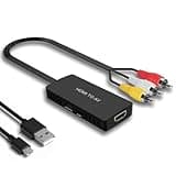 HDMI to RCA Converter HDMI to AV Adapter Compatible for Apple TV, Xiaomi Mi Box, Android TV Box, Roku, Fire Stick, DVD, Blu-ray Player ect. Supports PAL/NTSC
