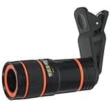 Generic Compatible for iPhone X 8 7 Cell Phone Camera Lens:8X Zoom Telephoto Lens Universal Clip On Lens Monocular Telescope for Cell Phone,1 Set Black