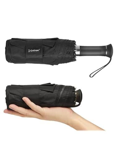 G4Free 46 Inch Mini Lightweight Travel Umbrella, Portable Super Slim Pocket Sun Umbrella, Extendable Built-in Handle, UPF 50+ UV Protection, Compact size for Backpack & Purse(Black)