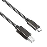6FT Long USB B to USB C Printer/MIDI Cable for MacBook, PC, Laptop, MIDI Keyboard, DJ Controller, DAC, HP, Canon, Brother, Samsung, Dell, Epson, Lexmark, Xerox, Dymo & Other Printers & Scanners