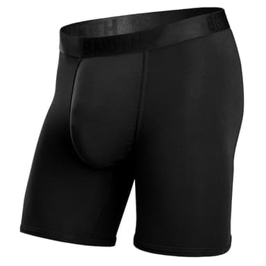BN3TH Mens Classic Icon Boxer Briefs, 3D Pouch, Breathable TENCEL Modal, Anti-Chafing, No-Roll Waistband, Moisture-Wicking, 6.5" Inseam - Black - L