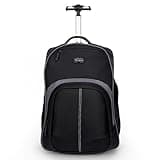 Targus 16 Inch Compact Rolling Backpack, Black - Wheeled Travel Bag with Removable Protective Laptop Sleeve, Fits Laptops Up to 16” and MacBook Pros up to 17” (TSB750US)