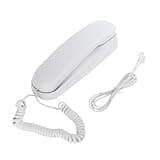 White OF-990 Slimline Telephone Wall-Mountable Basic Corded Telephone No AC Power Required, Corded Home Phone
