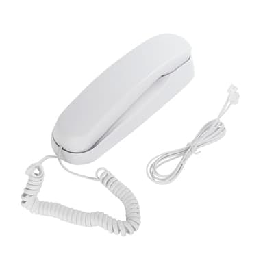 OFCN White OF-990 Slimline Wall-Mountable Basic Corded Telephone No AC Power Required