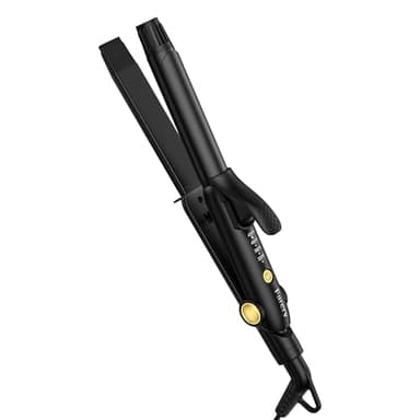 Farery Curling Iron 1 Inch & Flat Iron, 2-in-1 Europe Compact Travel Size Curling Wand, Dual Voltage Mini Hair Straightener with 4 Adjustable Temp for Short Hair