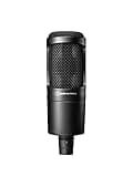 Audio-Technica AT2020 Cardioid Condenser Studio XLR Microphone, Ideal for Project/Home Studio Applications