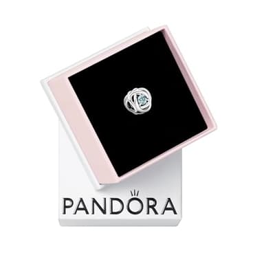 PANDORA March True Red Eternity Circle Charm - Compatible Moments - Gift for Her - Made with Sterling Silver and Man-made Crystals - with Gift Box