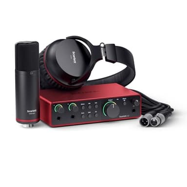 Focusrite Scarlett 2i2 Studio 4th Gen USB Audio Interface Bundle for the Songwriter with Condenser Microphone and Headphones for Recording, Streaming, and Podcasting