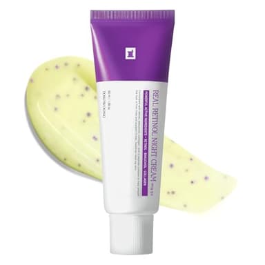TOSOWOONG Real Retinol 0.1% Night Cream, Anti-Aging Face Moisturizer with Retinol, Bakuchiol, Firmer Skin, Reduce Wrinkles and Pore Minimizer | Korean Skincare for Face & Neck, 50ml / 1.69 fl. oz.