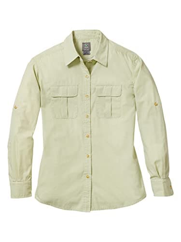 Insect Shield Women's Long Sleeve Field Shirt Pro, UPF 30+ Outdoor Fishing Shirt with Built in Bug Protection, Light Sage, Large