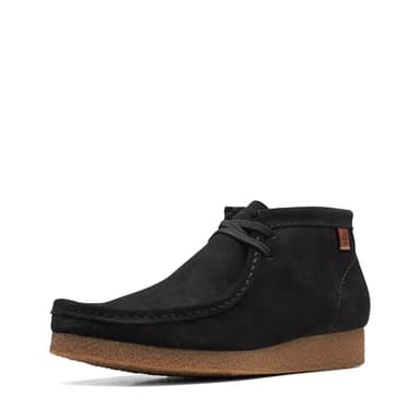 Clarks mens Shacre Ankle Boot, Black Suede, 9.5 Wide US