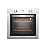 Empava 24 inch Electric Single Wall Oven 2.5 Cu.ft. Stainless Steel with Basic Broil Bake Functions Mechanical Knobs Control, 24WOE40L, Silver