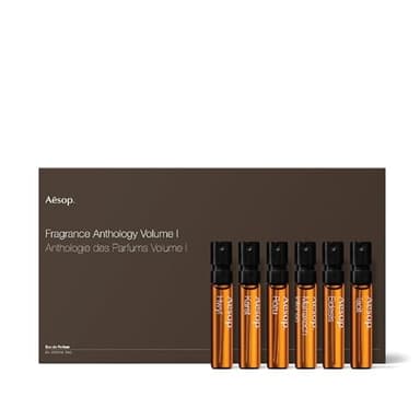 Aesop Fragrance Anthology Volume I | Discovery Set of Eau de Parfums | Featuring Fresh, Woody, Floral, and Spicy Scents | Pack of 6 | 2ml each