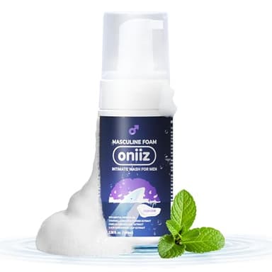 ONIIZ Masculine Foam Perfume Intimate Wash for Men, Triple-Barrier Intimate Defense - Prevents Odor & Itching, Natural Ingredients, pH Balance - Sweet & Alluring Aroma 3.38 fl. oz