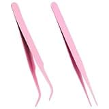 Tweezers for Crafting, 2 PCS Stainless Steel Sticker Tweezers Kit Multipurpose Straight and Curved Tip Tweezers Small Jewelry Making Tools for DIY Intricate Projects, Cardmaking, Scrapbooking, Model