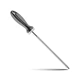 Knife Sharpener Rod, Little Cook 12 inch Knife Sharpening Steel, Knife Sharpening Rod with Ergonomic PP Handle (black)
