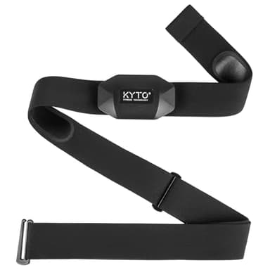 KYTO Heart Rate Monitor Chest Strap - ANT+ & Dual Bluetooth 4.0 HR Sensor | IP67 Water-Resistant, Compatible with Peloton, Zwift, Garmin | Precise HR Tracker for Running & Cycling