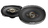 Pioneer TS-A6971F, 4-Way Coaxial Car Audio Speakers, Full Range, Clear Sound Quality, Easy Installation and Enhanced Bass Response, Black and Gold Colored 6” x 9” Oval Speakers