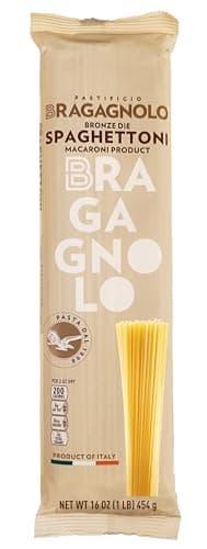 Pastificio Bragagnolo, Spaghettoni 805 Bronze-Drawn, 100% Italian Pasta, Made with Durum Wheat Semolina Flour, Non GMO (1 Pound Bag)