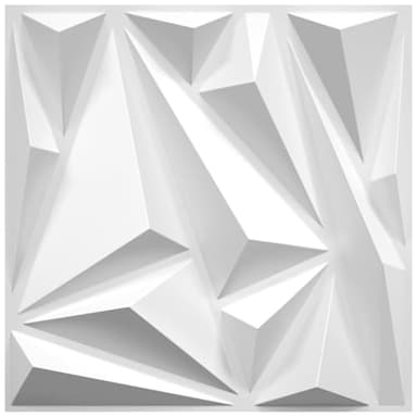 STICKGOO 33 Pack 3D Wall Panels for Interior Wall Decor, 12''x12'' White Accent Diamond Panels for Gaming Room Bedroom TV Background