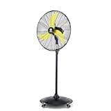 FUGOO 24'' Outdoor Oscillating Pedestal Fan With All Sealed Brushless DC Motor, 4-Speed Waterproof Outdoor Fan, Heavy Duty Industrial Floor Fans for House,Patios, Commercial, Garage, Warehouse