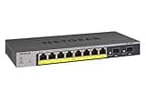NETGEAR 10-Port PoE Gigabit Ethernet Smart Switch (GS110TP) - Managed, with 8 x PoE+ @ 55W, 2 x 1G SFP, Optional Insight Cloud Management, Desktop or Wall Mount, and Limited Lifetime Protection