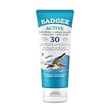 Badger Mineral Sunscreen Cream SPF 30, Zinc Oxide Sun Care, 98% Organic, Reef Safe, Water Resistant, Unscented Face and Body Sunscreen Travel Size, 2.9 fl oz