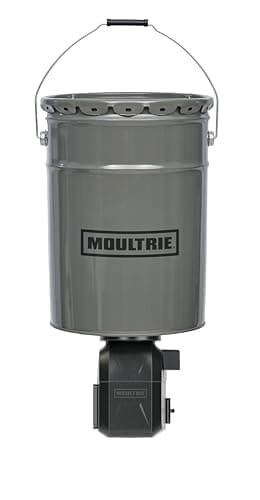 Moultrie 40lb All-in-One Directional Hanging Deer Feeder - 40lb Capacity - Metal Hopper Fish Feeder - Digital Timer with 4 Daily Feeds - Moultrie Connect Bluetooth