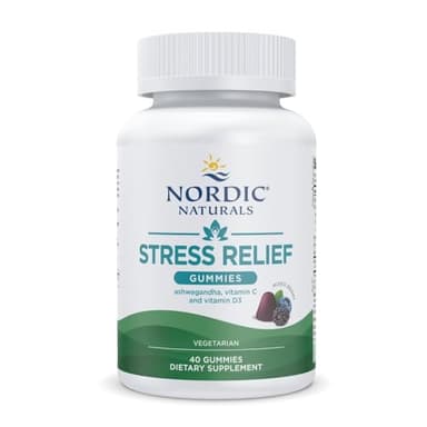 Nordic Naturals Stress Relief Gummies, Mixed Berry, 40 Gummy Supplements, Supports Daily Mood and Immune System Health, Non-GMO, Vegetarian, 20 Servings