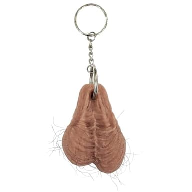 HWHXCZYH Funny Hairy Keychain Realistic Prank Gift for Men Women, Silicone Novelty Key Ring for Christmas Birthday Gag Gifts (A)