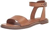 Lucky Brand Women's Kimaya Ankle Strap Sandal Flat, Tan, 8