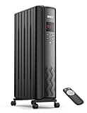 Dreo Oil Filled Radiator Heater, Electric Radiant Heater with Remote Control, 4 Modes, Overheat & Tip-Over Protection, 24h Timer, Digital Thermostat, Quiet Space Heater for Indoor Use Large Room