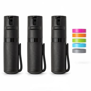 POM Pepper Spray Pocket Clip - Flip Top Safety - Maximum Strength OC Spray Self Defense - Tactical Compact & Safe Design - Quick Key Release - 25 Bursts & 10 ft Range