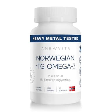Norwegian rTG Omega 3 Fish Oil for Brain & Heart Boost, Triglyceride Fish Oil Omega 3 Supplements, 300 DHA 600 EPA Omega 3 Softgels Essential Fatty Acids for Eyes, Skin & Joints, 1200mg, 30 Servings