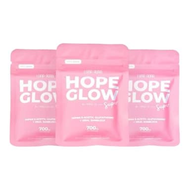 Luna Aura Hope Glow Super, Japanese S-Acetyl Glutathione Supplement with Oral Sunblock, Pink Mini Pack, 700mg, (Pack of 3/14 caps Each)