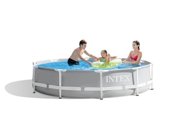 INTEX 26700EH Prism Frame Premium Above Ground Swimming Pool: 10ft x 30in – SuperTough Puncture Resistant – Rust Resistant – Easy Assemble – 1185 Gallon Capacity – Pool Only
