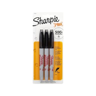 Sharpie 13763PP Industrial Fine Point Permanent Marker Withstand Up To 500F Designed for Industrial and Laboratory Users Black Color 1 Blister with 3 Markers