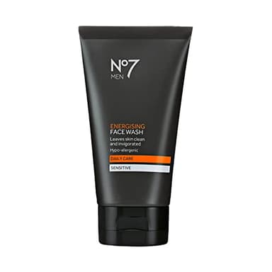 No7 Men Energizing Face Wash - Soap Free Hypoallergenic Cleanser for Oily Skin - Daily Face Cleanser for Men for Invigorated & Deeply Clean Skin (150 ml)
