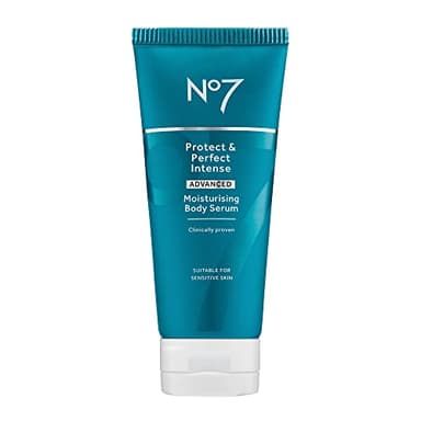 No7 Protect & Perfect Intense Advanced Body Serum - Anti Aging Serum with Hyaluronic Acid & Argan Oil - Collagen Peptide Skin Firming Body Moisturizer (6.7 oz)