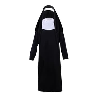 yeabwps Nun Costumes for Women - Nun Outfit with Headpiece for Cosplay & Party Dress Up (2 Pcs)