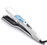 Professional Steam Hair Straightener Brush - Electric Ceramic Hair Iron for Straightening Long & Short Hair
