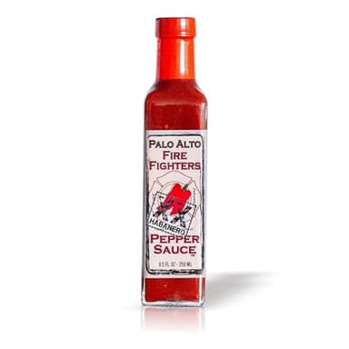 Palo Alto Firefighters XX Habanero Pepper Sauce (8.5oz) - Salt Free Pepper Plant Hot Sauce, No Sodium Hot Pepper Sauce, No Salt Sauces