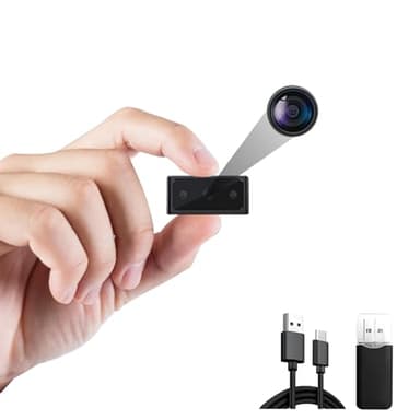 QIANMIAOKEJI Mini Camera - Nanny Camera - HD 1080P - - Indoor Security Camera - Portable Pocket Cam - Motion Detection - Automatic Night Vision - Loop Record - Gravity Sensor - No-WiFi, 512GB Max