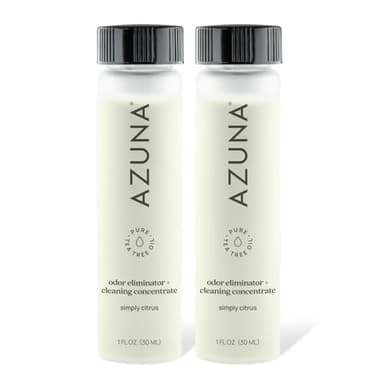 Azuna Odor Eliminator & Surface Cleaning Spray Starter Kit | Plant-Powered Non-Toxic Multi-Surface Cleaner + Air Freshener (Tea Tree Oil) | Citrus (2 OZ Refill, Citrus)