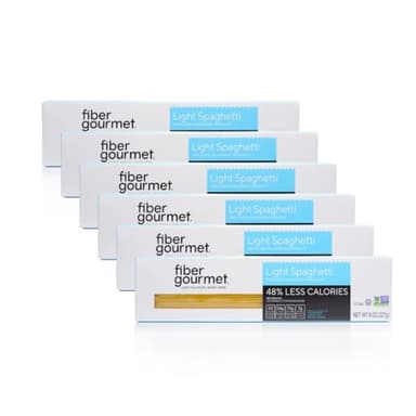 Fiber Gourmet Spaghetti Low Carb Pasta - Light Noodles with 24g Fiber, 110 Calories Per Serving, Vegan Non-GMO Kosher, Made in Italy, Healthy Guilt-Free Alternative - 6 Pack